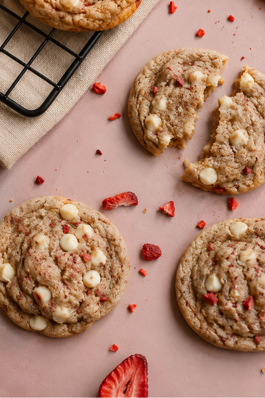 White chocolate strawberry Cookies (Seasonal) - (4 count)